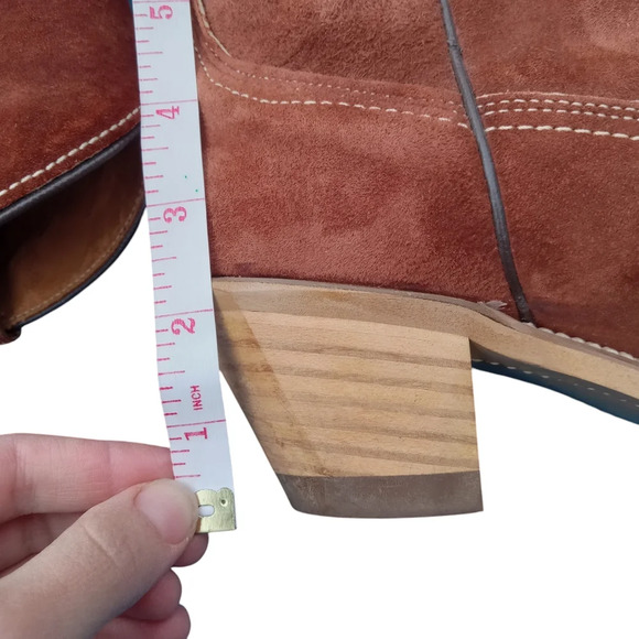 Vintage Wolverine Women's Cowboy Boots Brown/Orange Size 7 1/2 Suede Heel - Picture 14 of 15